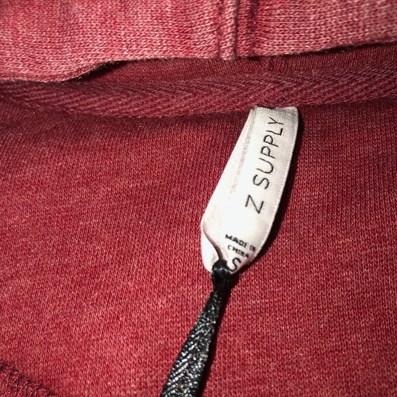 Z supply Fleece Zip Hoodie Dark Ruby - Picture 8 of 8